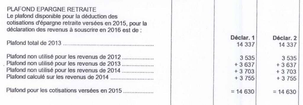 rattachement fiscal plafond épargne retraite